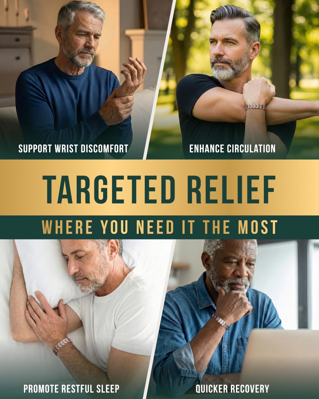 MagnetRX® Copper Bracelet for Men EllipseMAX 5X Strength Magnets (Viking Style)