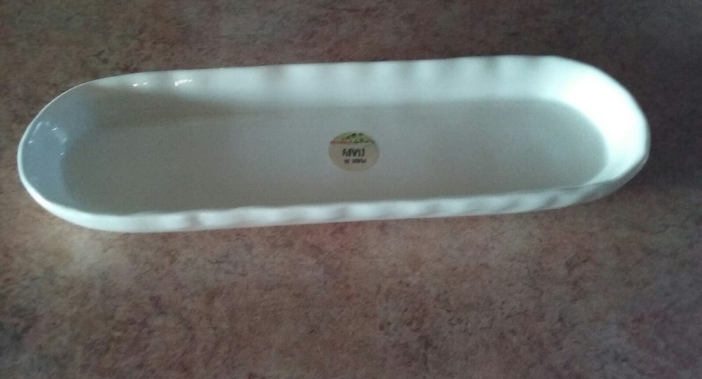 Maioliche Jessica Rectangular Small Serving Tray Made In Italy Classic White