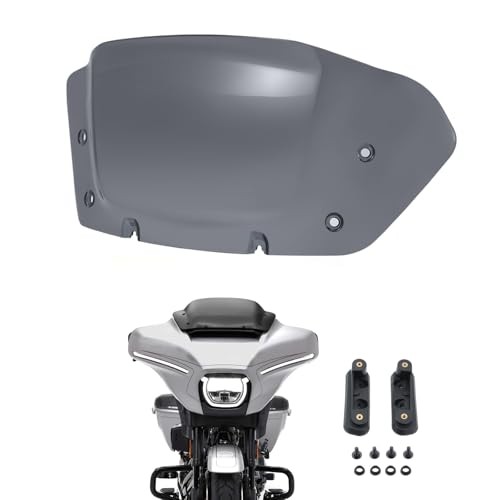 10" Wave Windshield Windscreen Wind Splitter Compatible for Harley Dark Smoke