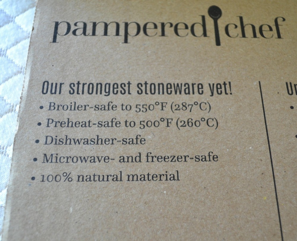 Pampered Chef ~New~ Stoneware RECTANGLE STONE - Unglazed - Oven/Broil/Micro
