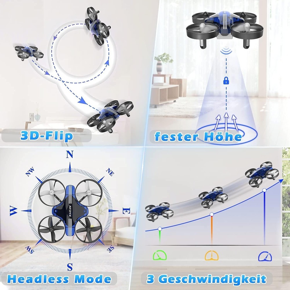 Mini Drone for Kids - Indoor Quadcopter with Auto Hovering & Headless Mode