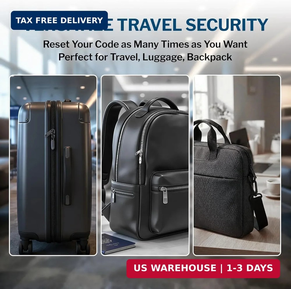 Forge Open Alert TSA Approved Luggage Locks - 3 Digit Combination, Easy Read Dia