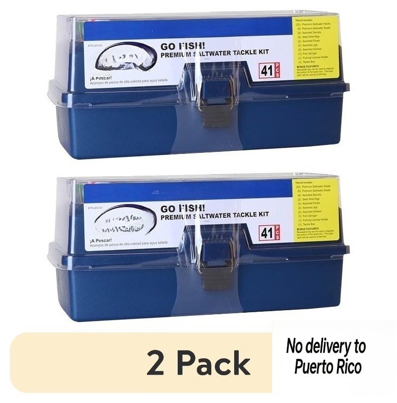 (2 pack)Go Fish Tackle Box Kit with Assorted Tackle