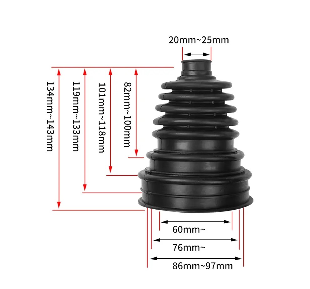2‌X Car Drive Shaft CV Axle Joint Boot Dust Cover Kit Universal Rubber w/Clamp‌s