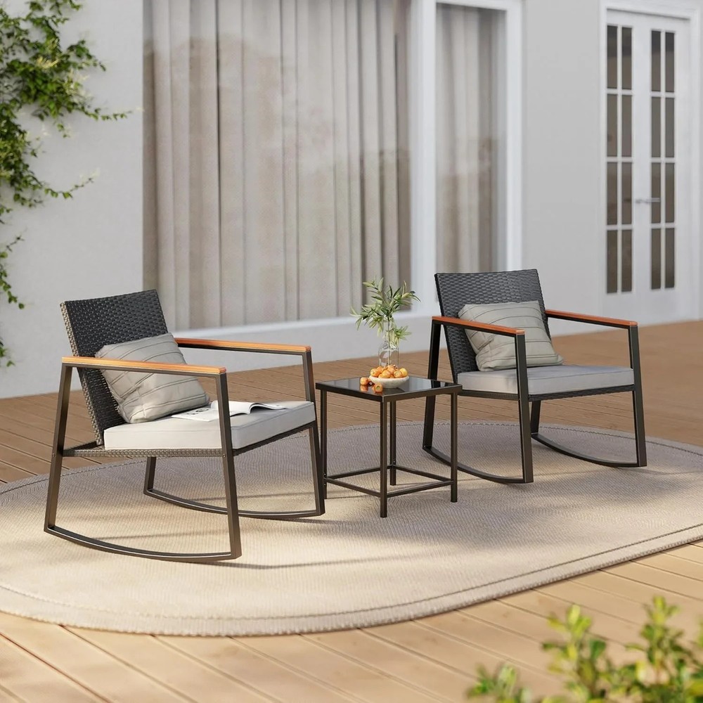 3 Pieces Rocking Patio Bistro Set