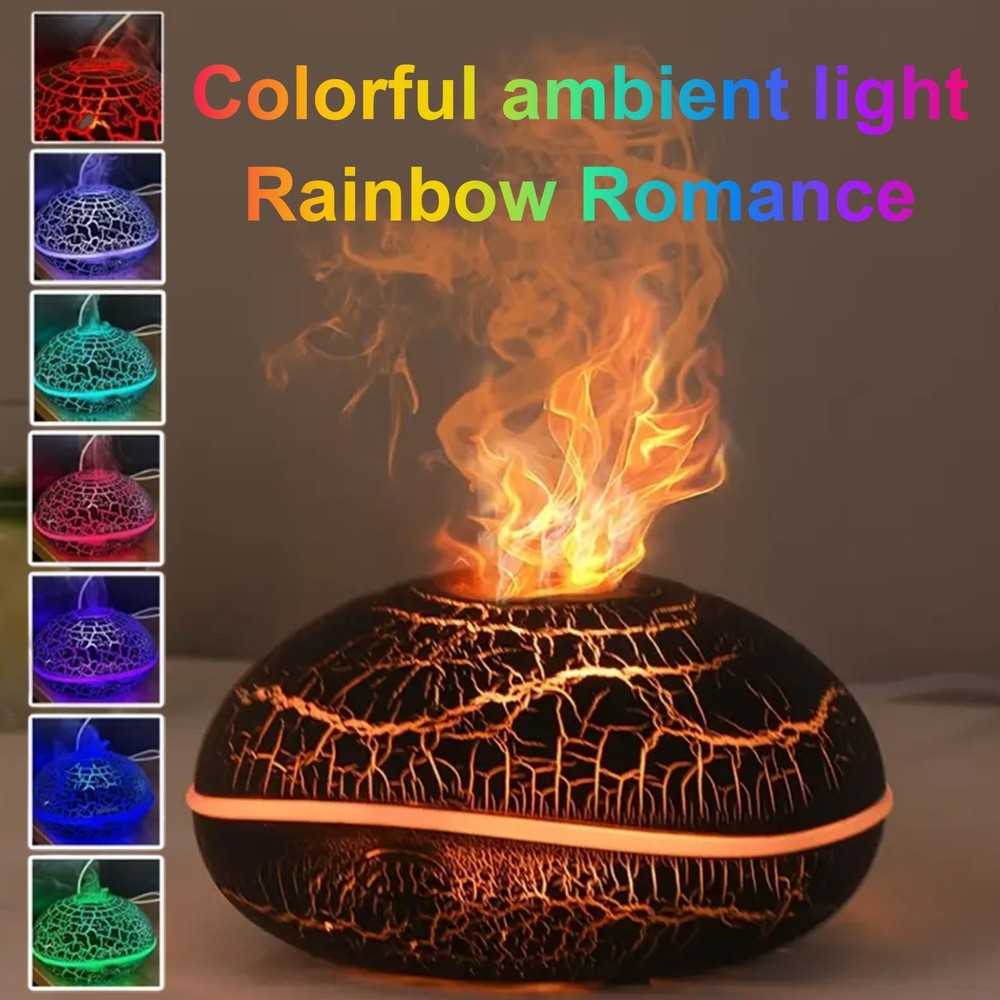 LED Light Aromatherapy Diffuser Aroma Essential Oil Air Humidifier Crack Pattern