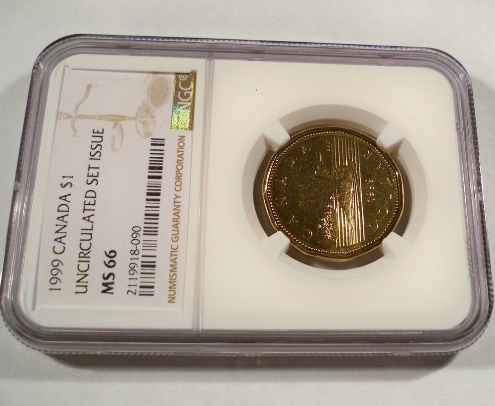 1999 CANADA LOON DOLLAR NGC MS66 UNCIRCULATED MINT SET ISSUE MS 66 $1