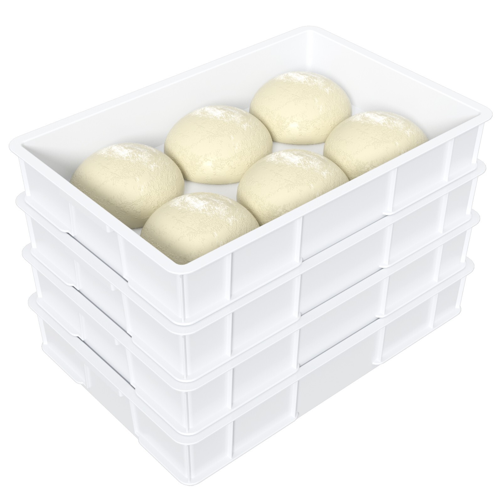 Cand Pizza Dough Proofing Box Tray, Stackable Commercial Quality Trays, 4 Tray