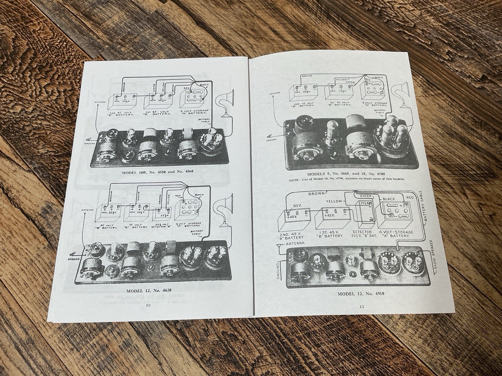 ATWATER KENT Manual Breadboard Tube Radio Receiving Sets 5, 9, 9A, 10, 10A, 10B