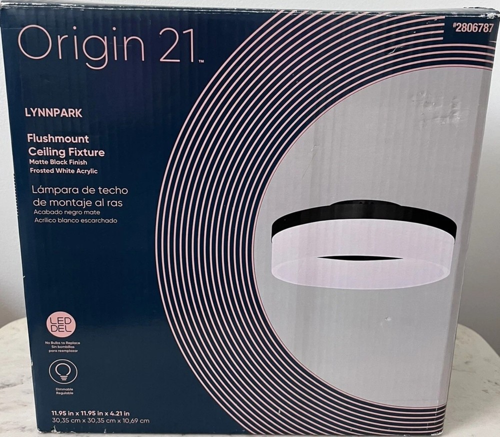 ORIGIN 21 LYNNPARK FLUSHED CEILING  LIGHT FIXTURE MATTE BLACK