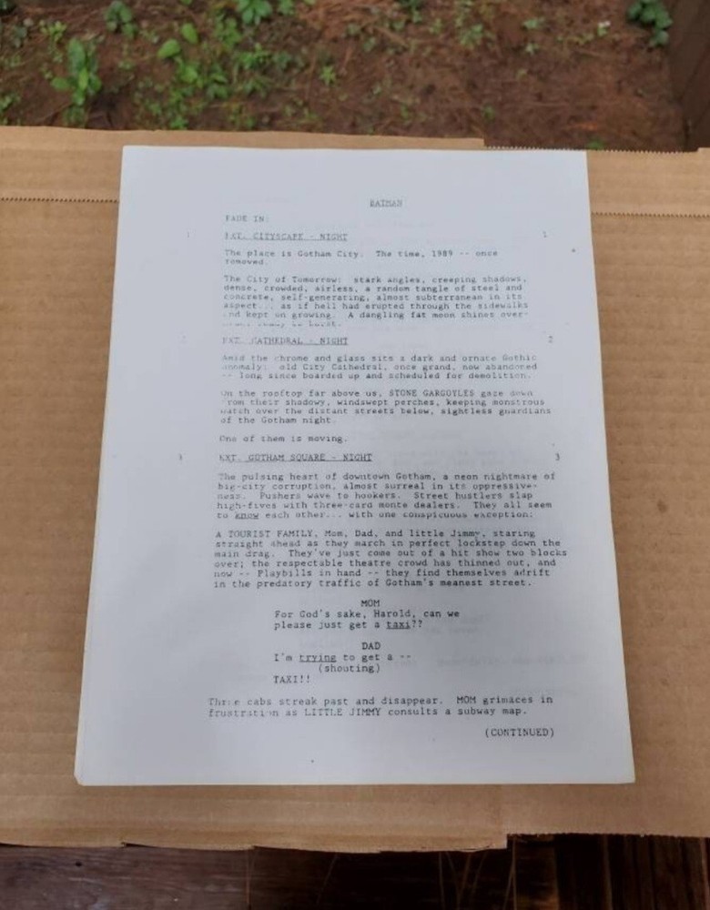 1988 Bob Kane Batman Movie Screenplay Third Draft Script