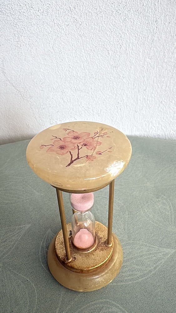 Old Hourglass With Alabaster Bases