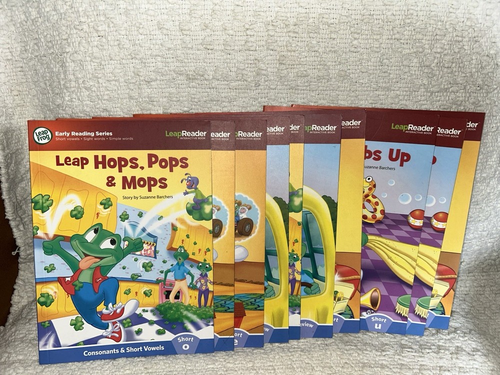 10 LeapFrog LeapReader Interactive Books Long & Short Vowels Reading Phonics