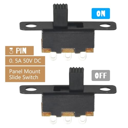 100 PCS 0. 5A 50V DC 3 Pin On/Off 2 Position Panel Mount Slide Switch Micro