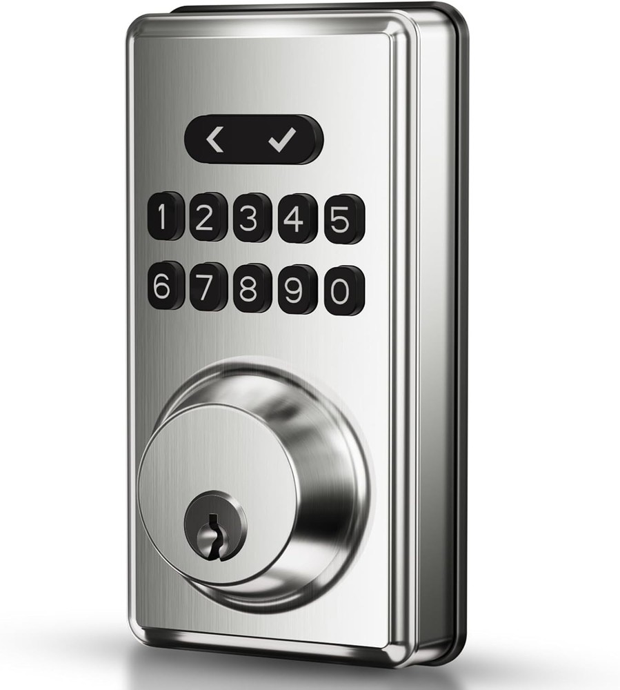 Keyless Entry Door Lock Deadbolt with Keypad Satin Nickel