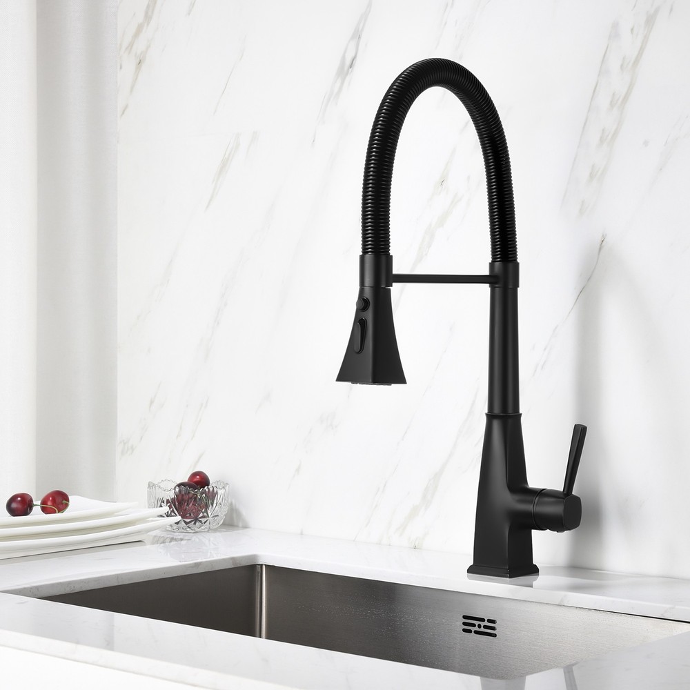 Pull-Out Spray Kitchen Faucet, High-Arc Single Handle 360° Swivel