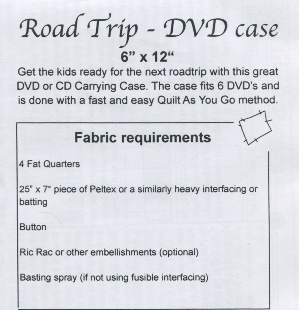 Road Trip DVD Case Craft Pattern by G E Designs 151