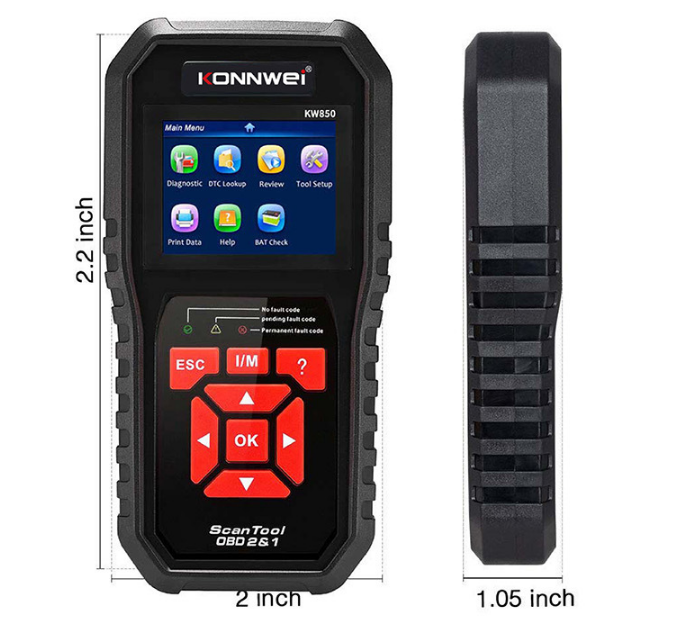 KW850 black OBD2 EOBD CODE reader Car scanner for 12v automobile