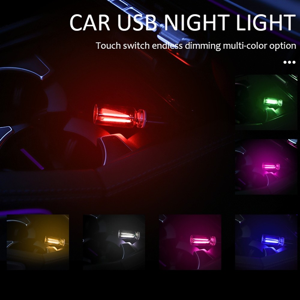 Touch Control Car USB LED Green Light Atmosphere Night Light Dimmable New