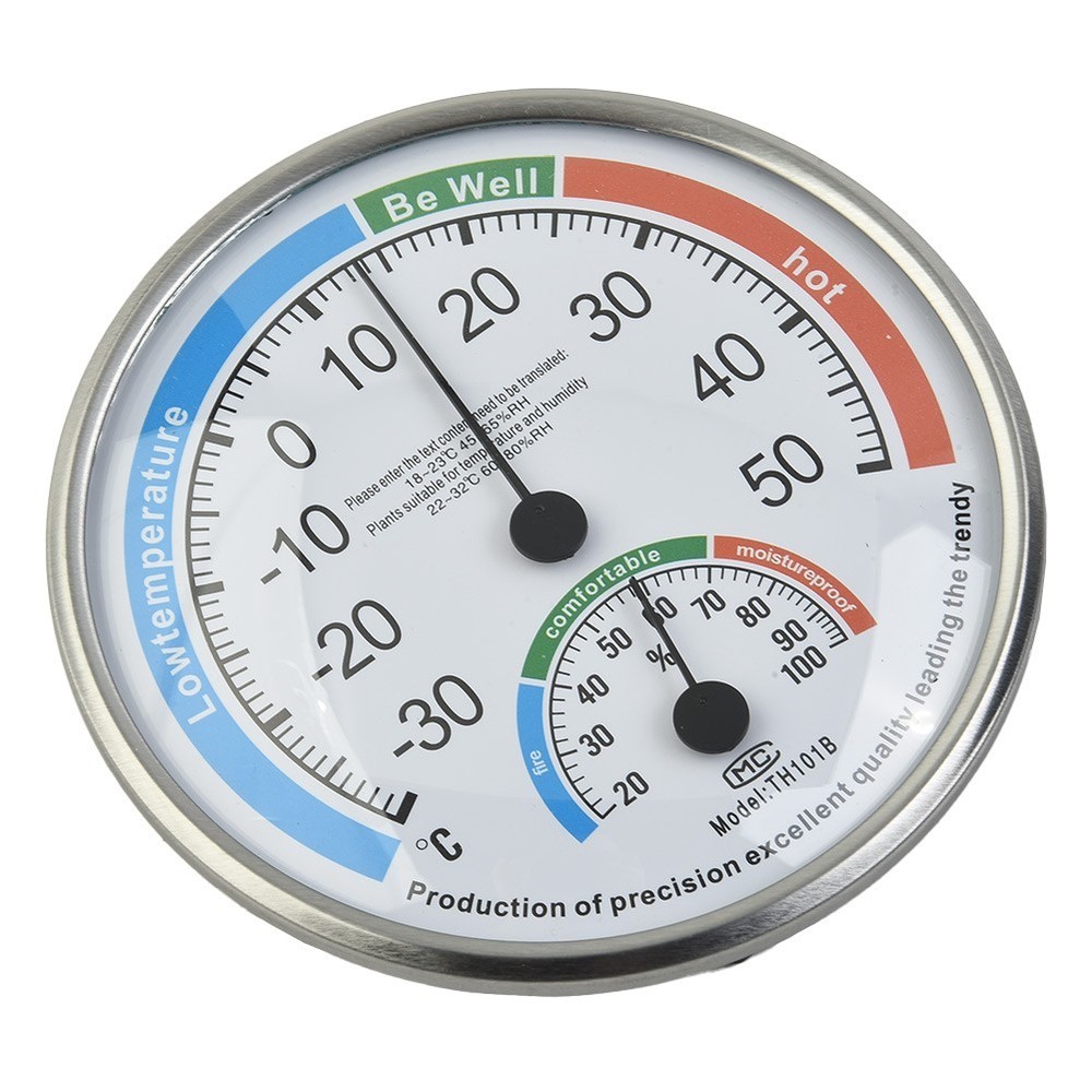 Hygrometer Thermometer Range: -30-50° Thickness 2.2cm White Classroom