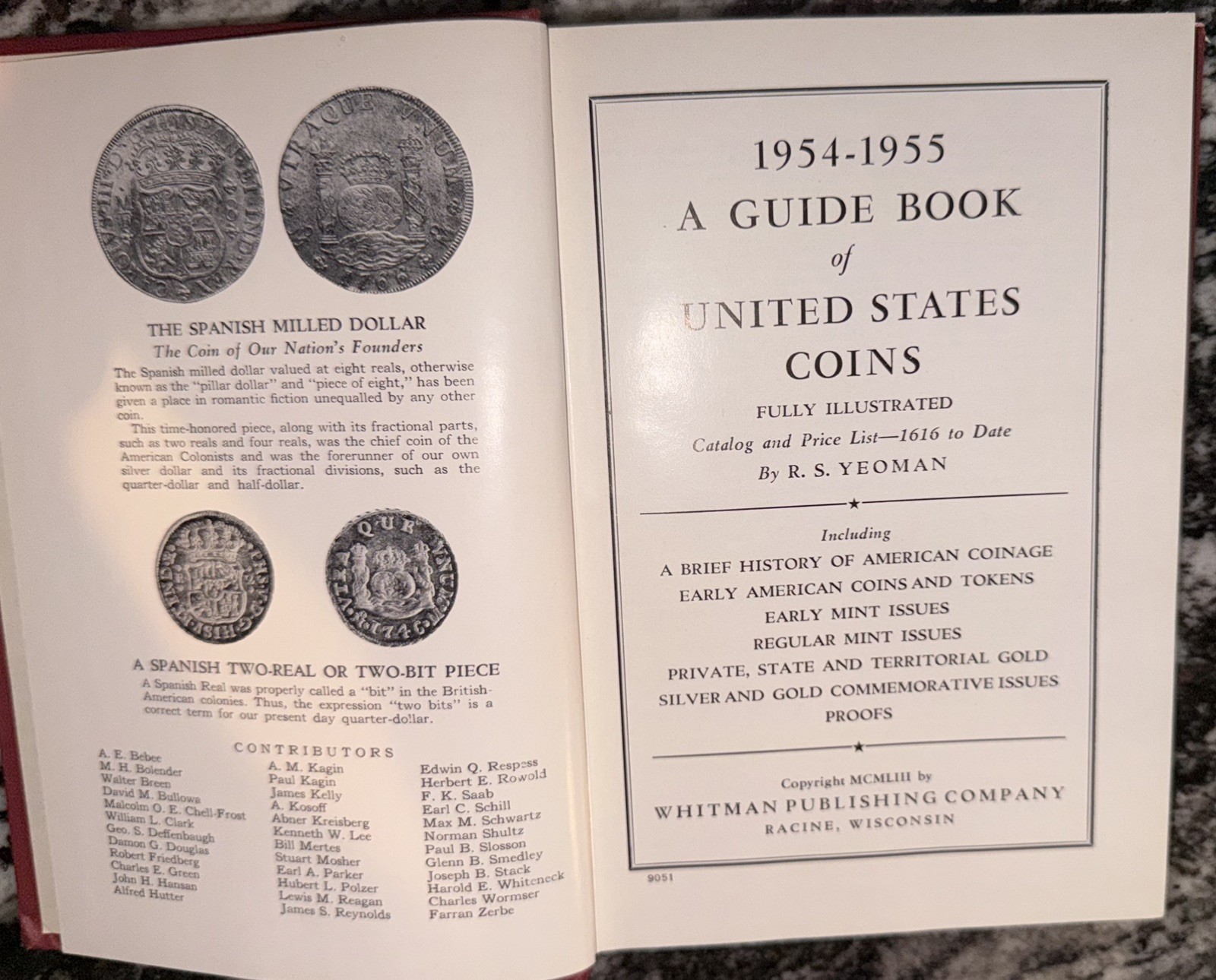 1954-1955 GUIDE BOOK OF UNITED STATES COINS 7th EDITION "REDBOOK" BY R.S. YEOMA