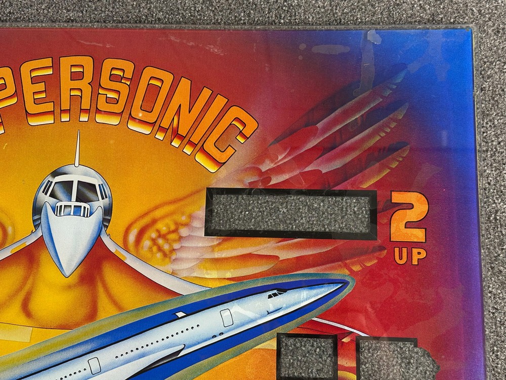 Bally Supersonic Pinball Machine Game Backglass ORIGINAL