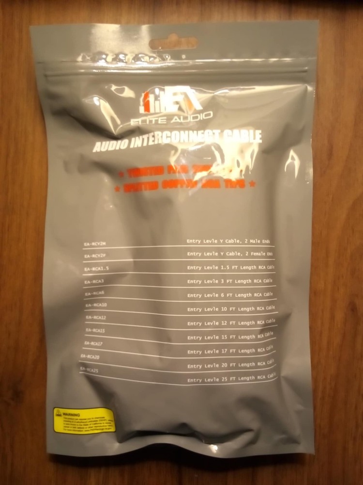 Elite Audio 17' 2 Channel RCA Cable