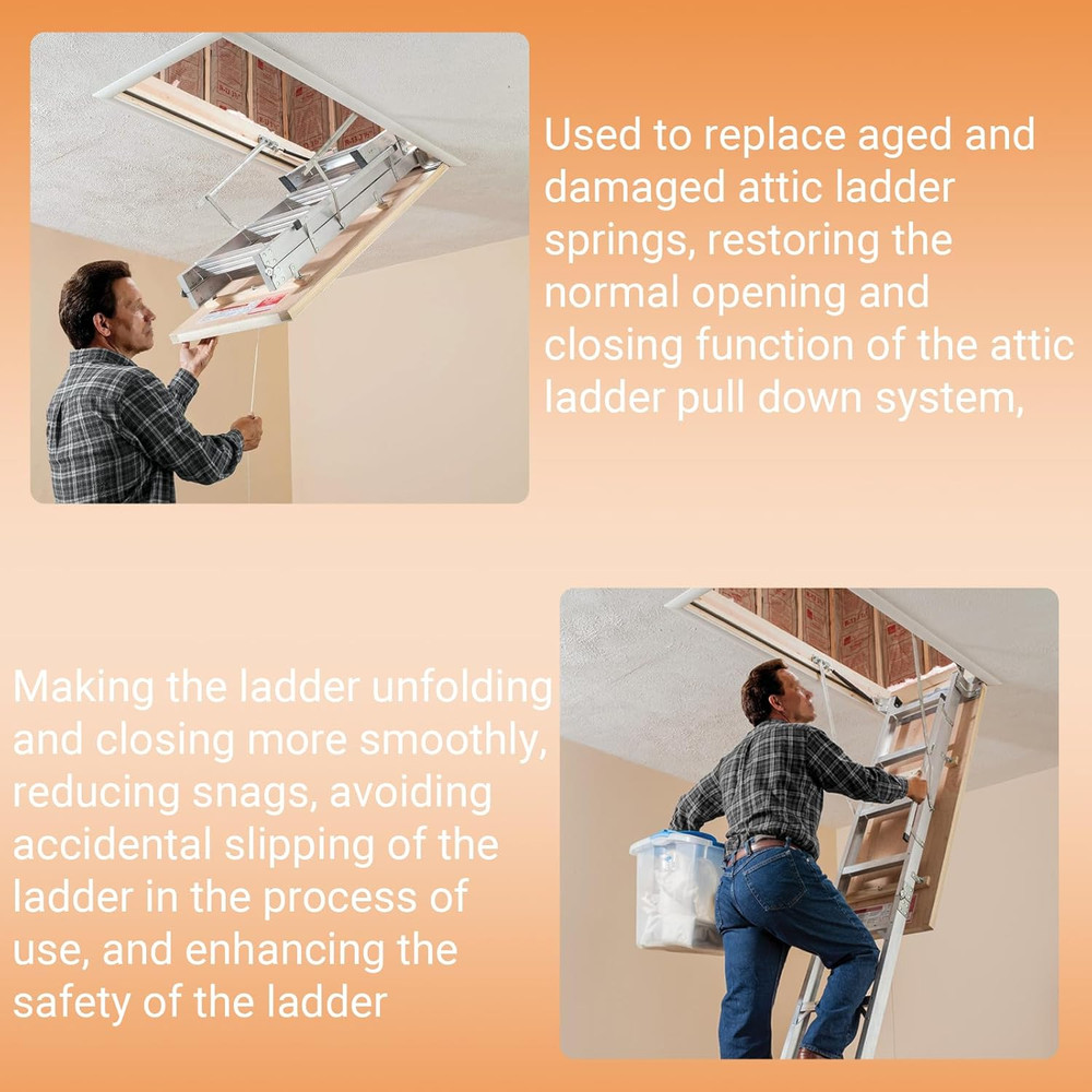 Attic Ladder Spring Replacement Kit 11 1/2 Overall Length (2-Pack)
