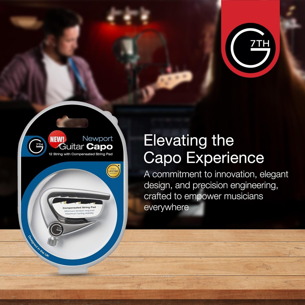 Newport 12 String Silver Guitar Capo - Groundbreaking Compensated String Pad ...