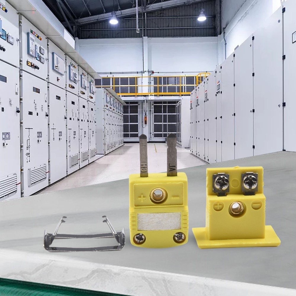 K Type Thermocouple Miniature Socket Yellow 1 Set Panel Mount Portable