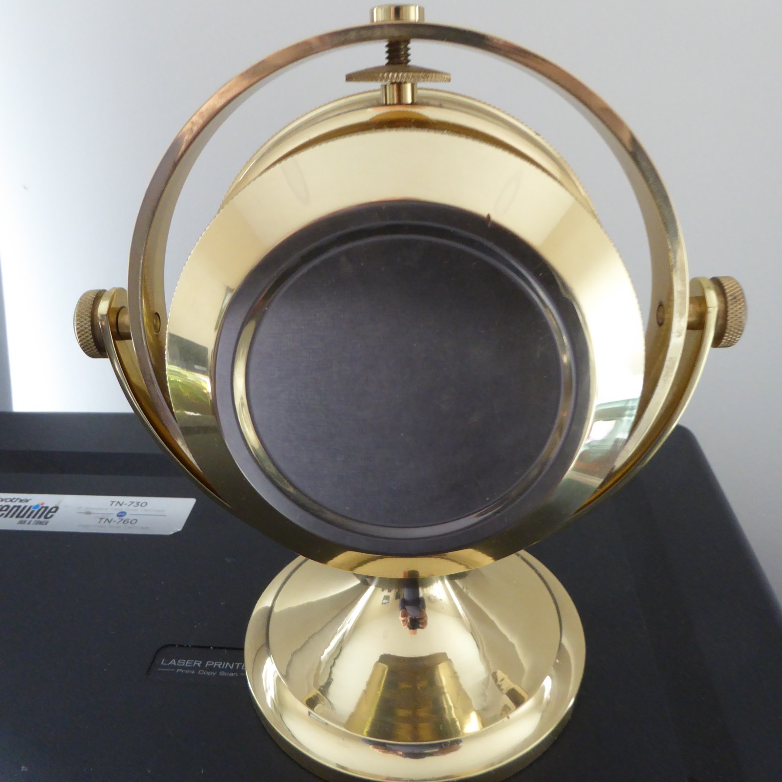 Seth Thomas SCHOONER SHIPS CLOCK Brass Model 1044 Solid Brass Running 4.9 LBS