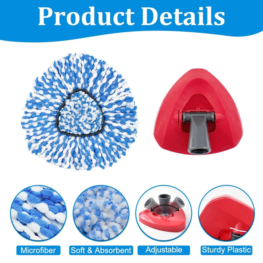 Mop Heads Replacements for O-Cedar RinseClean 2-Tank Spin Mop, Mop Replace He...