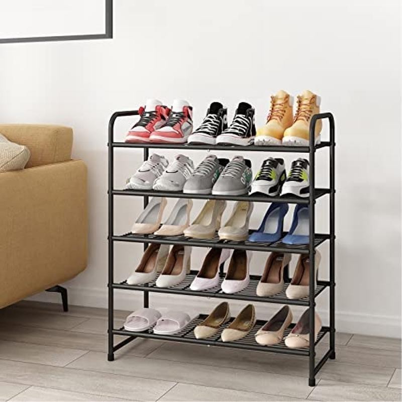Adjustable 5-Tier Shoe Rack Shelf Expandable & Multifunctional Storage Organizer