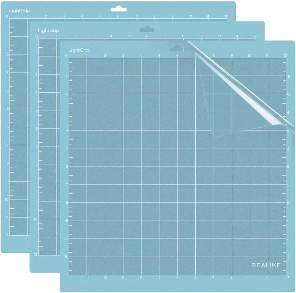12x12 LightGrip Cutting Mat Set - Ideal for Cricut Projects & More