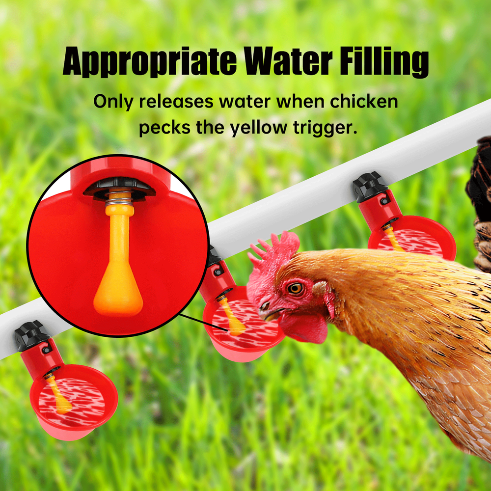 10PCS Poultry Water Drinking Cups Chicken Hen Quail Plastic Automatic Drinker