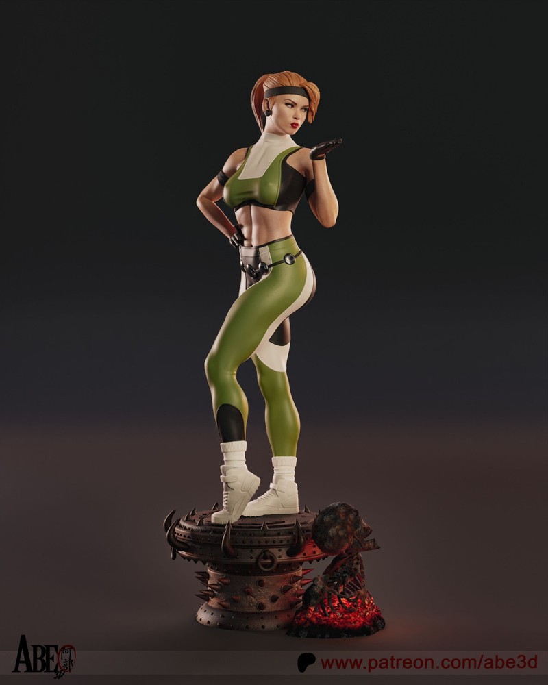 Sonya Blade (1) Unpainted  1/6 resin model kit and base abe