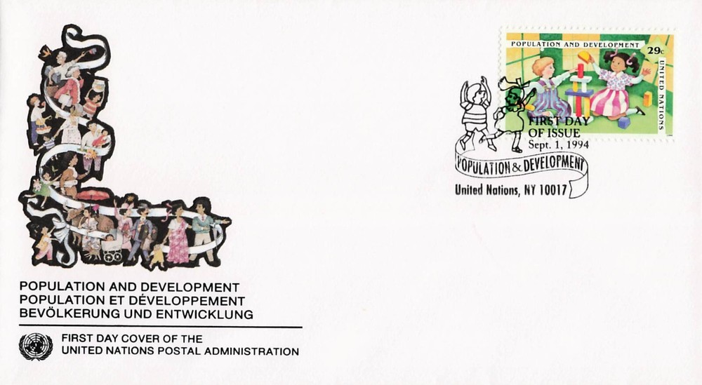 United Nations New York 651-652 Set FDC Population and Development