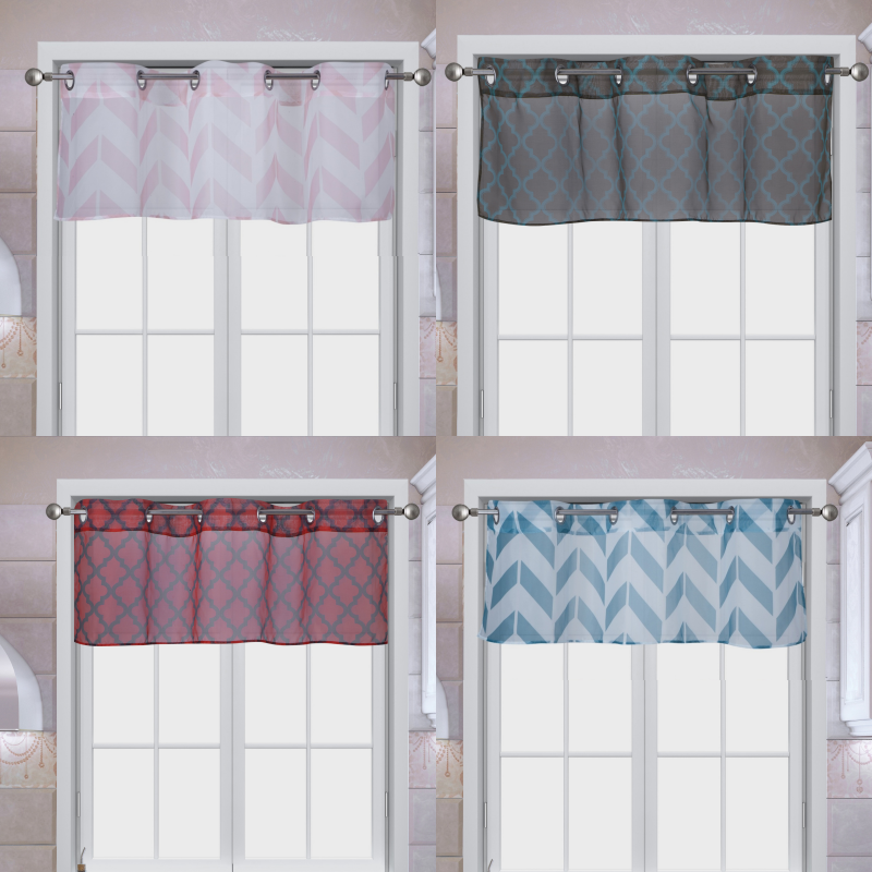 KITCHEN MIX PRINT SINGLE VALANCE TOPPER SWAG SHEER WINDOW PANEL DECOR S38 18"