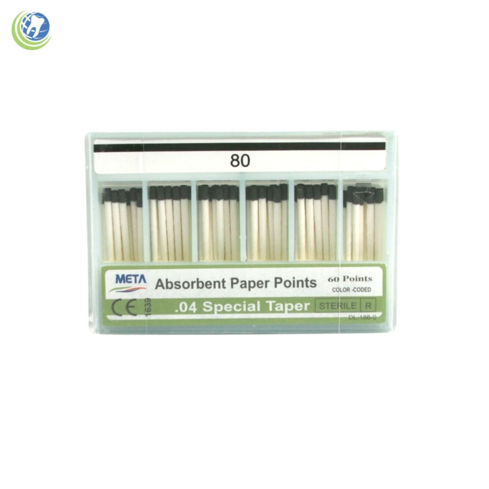 Paper Points .04 Taper #80 Sterilized Endodontic Root Canal Obturation 60/Box