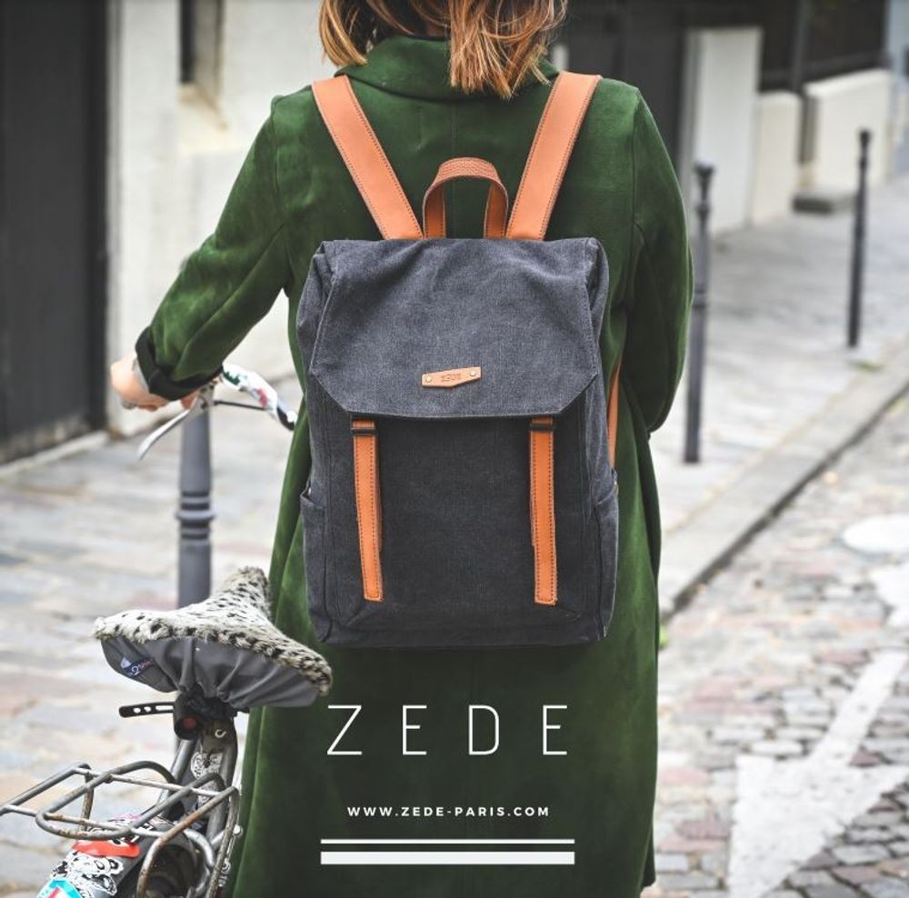 ZEDE Paris Station platform backpack Canvas Leather Designer
