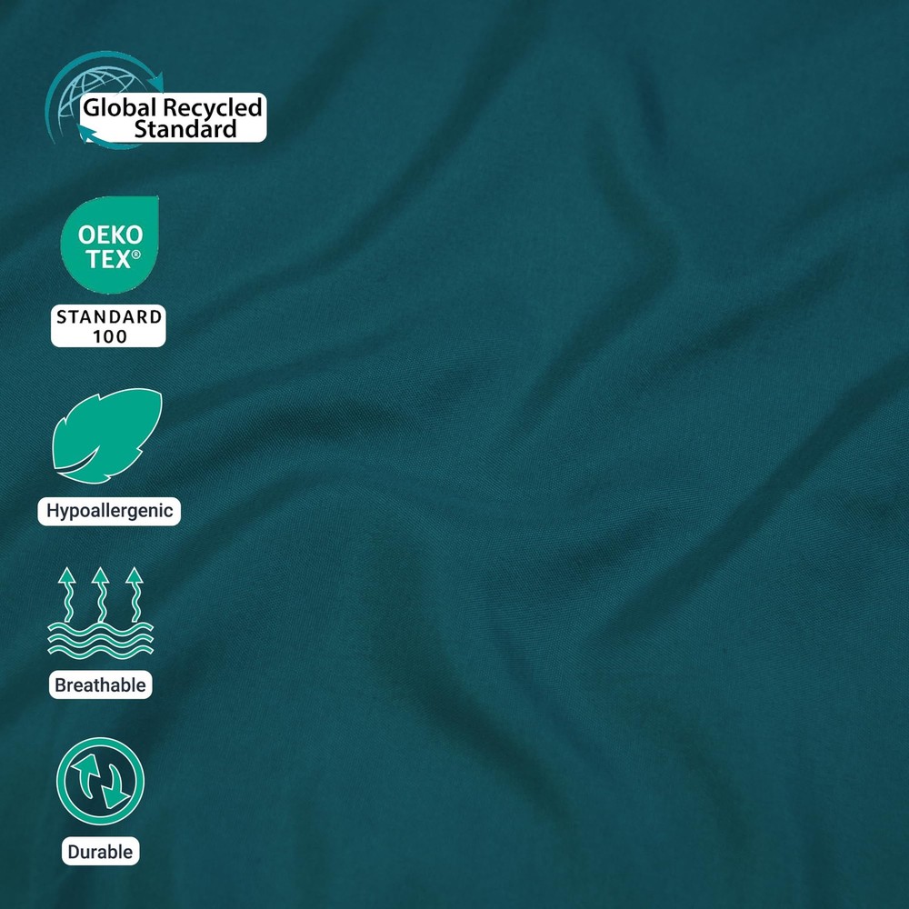 ZPECC King Flat Sheet Only 1 Pack, Durable Teal Top Bed Sheets Hypoallergenic...