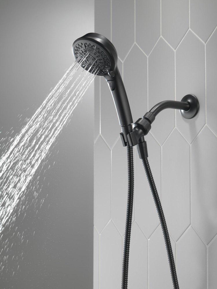 Delta 7-Setting Hand Shower Matte Black-Certified Refurbished