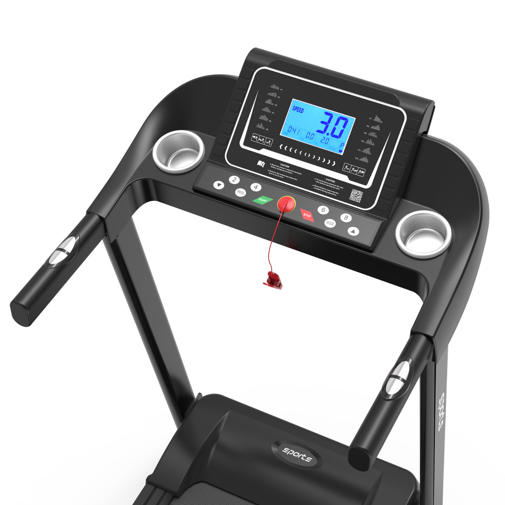 Folding Treadmill Electric Running Jogging Machine 5''LCD Display w/ Bluetooth