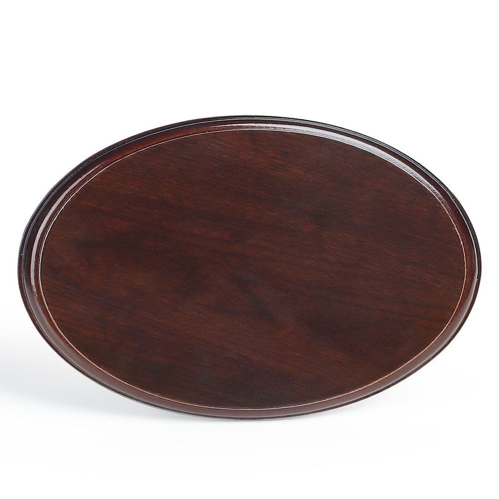 Falling in Art Wood Oval Base-Hand Casting Structure Base, 6''x8'', Red