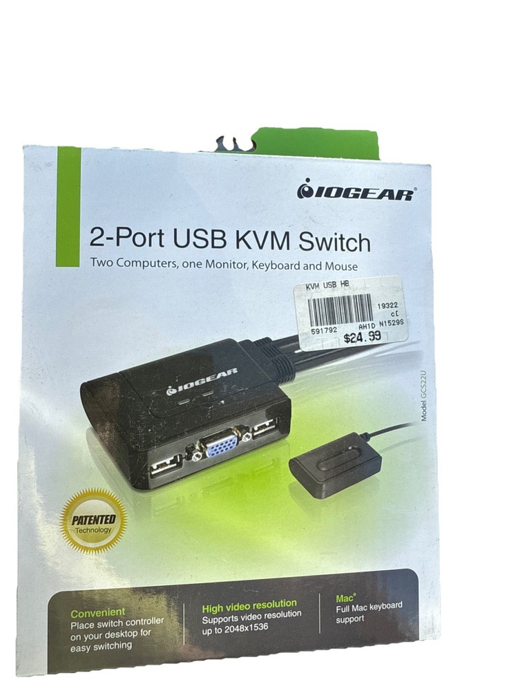 IOGEAR GCS22U 2-Port USB KVM Switch