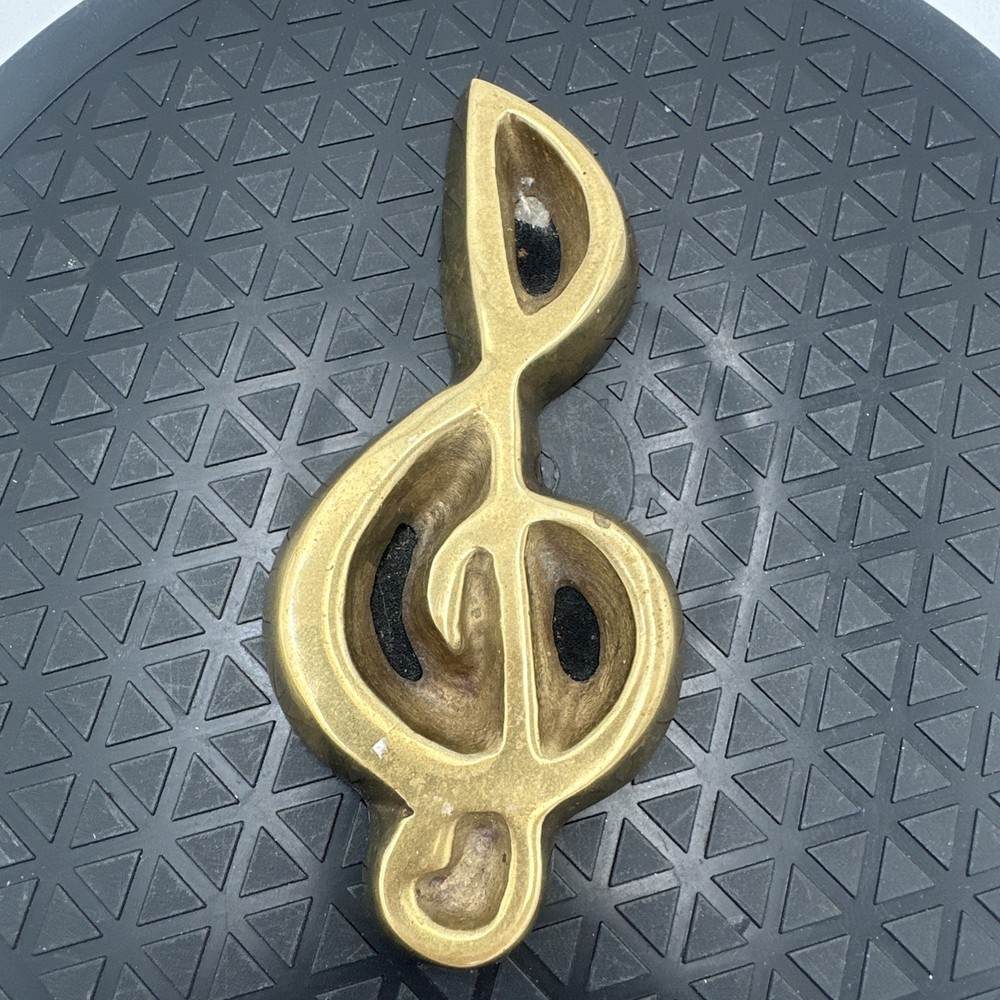 Vintage Fritz Solid Brass Music Note , Paper Weight