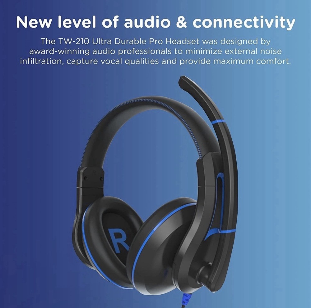 Headset ThinkWrite Ultra Durable w/Mic 3.5mm & Volume Control TW-210