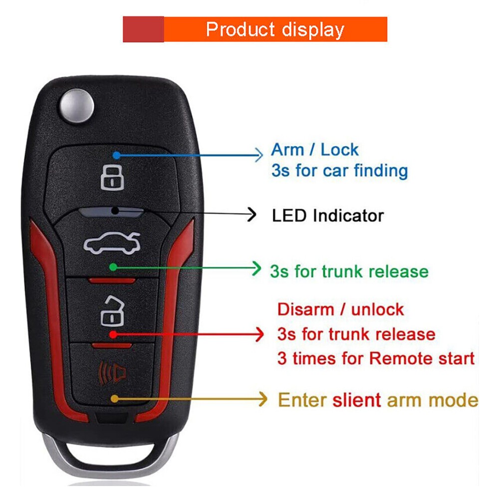Keyless Entry Engine Start Alarm System Push Button Remote Starter Stop Car