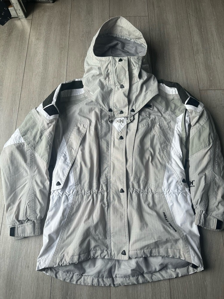Helly Hansen Ski Jacket Mens Medium Beige Hooded Technical