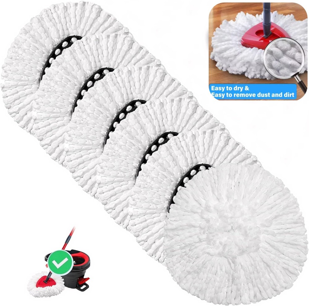 5x Replacement Microfiber Mop HEAD For O-Cedar Spin Mop Easy Clean Wring Refill